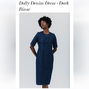 Carleen Dolly Denim Dress in Dark Rinse XL NWT